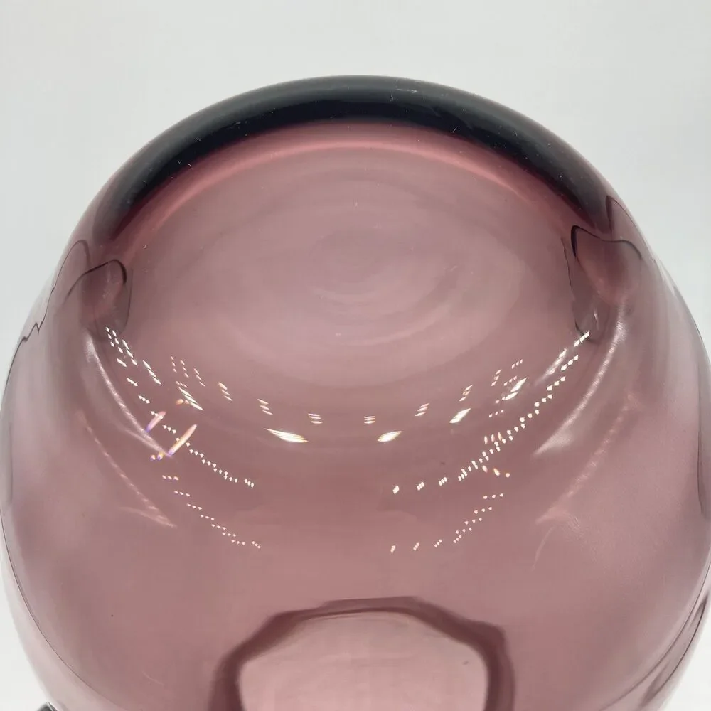 Poland Amethyst Purple Blown Glass Pitcher 6 Margarita Glasses Handmade Barware